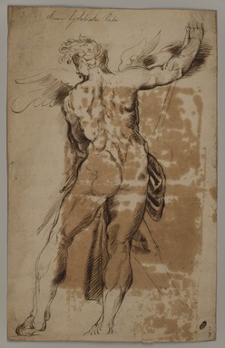 Salvator Rosa (Italian, 1615-1673). <em>[Untitled] (Figure of a Man)</em>, n.d. Ink and graphite, sheet: 14 1/8 x 9 in. (35.9 x 22.9 cm). Brooklyn Museum, Brooklyn Museum Collection, X1042.100 (Photo: Brooklyn Museum Photograph, X1042.100_PS20.jpg)