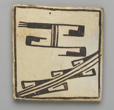 Hopi Pueblo. <em>Tile</em>, late 19th–early 20th century. Clay, slip, 3 5/8 x 3 3/16 in. (9.0 x 8.0 cm). Brooklyn Museum, Brooklyn Museum Collection, X1047.10. Creative Commons-BY (Photo: Brooklyn Museum, X1047.10_PS2.jpg)