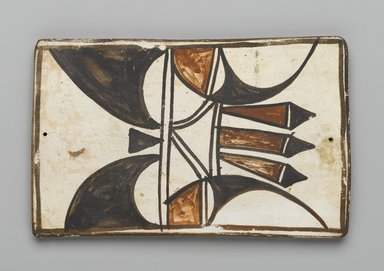 Hopi Pueblo. <em>Tile</em>, late 19th–early 20th century. Clay, slip, 6 x 3 3/4 in. (15.0 x 9.5 cm). Brooklyn Museum, Brooklyn Museum Collection, X1047.14. Creative Commons-BY (Photo: Brooklyn Museum, X1047.14_PS2.jpg)