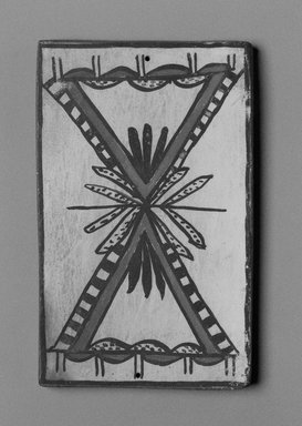 Hopi Pueblo. <em>Tile</em>, late 19th–early 20th century. Clay, slip, 6 x 3 3/4 in. (15.0 x 9.5 cm). Brooklyn Museum, Brooklyn Museum Collection, X1047.6. Creative Commons-BY (Photo: Brooklyn Museum, X1047.6_bw_SL1.jpg)