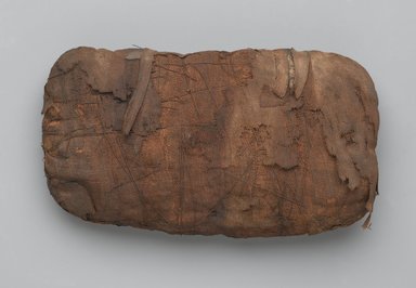  <em>Shrew Mummy Bundle</em>, 664-30 B.C.E. Animal remains (Crocidura flavescens, C. nana, C. olivieri, or C. religiosa), linen, 2 15/16 x 8 1/4 x 4 3/4 in., 1 lb. (7.5 x 21 x 12.1 cm, 0.45kg). Brooklyn Museum, Brooklyn Museum Collection, X1179.2. Creative Commons-BY (Photo: Brooklyn Museum, X1179.2_PS2.jpg)