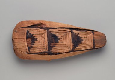 Egyptian. <em>Ibis Mummy</em>, 400–110 B.C.E. Animal remains (Glossy Ibis - Plegadis falcinellus or an African Sacred Ibis - Threskiornis aethiopicus), linen, pigment, 4 3/4 x 2 3/4 x 11 1/4 in. (12.1 x 7 x 28.6 cm). Brooklyn Museum, Brooklyn Museum Collection, X1179.4. Creative Commons-BY (Photo: Brooklyn Museum, X1179.4_top_PS2.jpg)