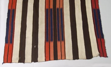 Navajo. <em>Chief's Blanket</em>, 1863-1868. Wool, dye, 58 1/2 x 78 in. (148.0 x 198.0 cm). Brooklyn Museum, Brooklyn Museum Collection, X675. Creative Commons-BY (Photo: Brooklyn Museum, X675_view1_PS5.jpg)