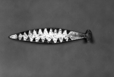 Eskimo. <em>Arrow-shaped Fish Lure</em>, late 19th-early 20th century. Bone, pigment or ink, 5 x 1 in. or (13.0 cm). Brooklyn Museum, Brooklyn Museum Collection, X705.5. Creative Commons-BY (Photo: Brooklyn Museum, X705.5_bw.jpg)