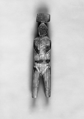 Alaska Native. <em>Female Doll</em>, late 19th-early 20th century. Wood, 5 x 1 x 1 1/4 in. or (13.0 cm). Brooklyn Museum, Brooklyn Museum Collection, X705.8. Creative Commons-BY (Photo: Brooklyn Museum, X705.8_bw.jpg)