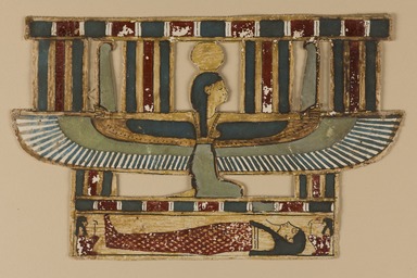  <em>Cartonnage Applique</em>, 305 B.C.E.–395 C.E. Linen, gesso, 6 7/8 × 10 13/16 in. (17.5 × 27.5 cm). Brooklyn Museum, Brooklyn Museum Collection, X744.2. Creative Commons-BY (Photo: Brooklyn Museum, X744.2_PS20.jpg)