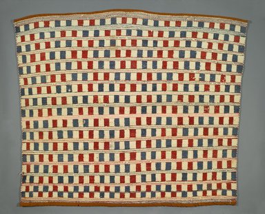 Coast Salish. <em>Blanket</em>, late 19th or early 20th century. Dyed wool yarn, cloth, 48 × 57 in. (121.9 × 144.8 cm). Brooklyn Museum, Brooklyn Museum Collection, X763. Creative Commons-BY (Photo: Brooklyn Museum, X763_PS1.jpg)