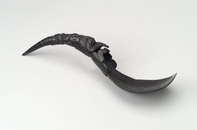 Alaska Native. <em>Carved Spoon</em>, 1868-1933. Mountain goat horn, 10 3/8 in. (26.4cm). Brooklyn Museum, Brooklyn Museum Collection, X844.17. Creative Commons-BY (Photo: Brooklyn Museum, X844.17.jpg)