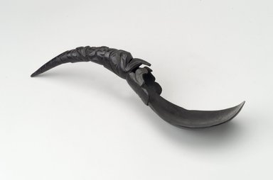 Alaska Native. <em>Carved Spoon</em>, 1868–1933. Mountain goat horn, 10 3/8 in. (26.4cm). Brooklyn Museum, Brooklyn Museum Collection, X844.17. Creative Commons-BY (Photo: Brooklyn Museum, X844.17.jpg)