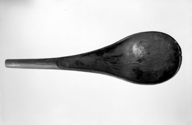 Alaska Native. <em>Large Grease Spoon</em>, 1868–1933. Wood, 18 3/4in. (47.7cm). Brooklyn Museum, Brooklyn Museum Collection, X844.24. Creative Commons-BY (Photo: Brooklyn Museum, X844.24_bw.jpg)