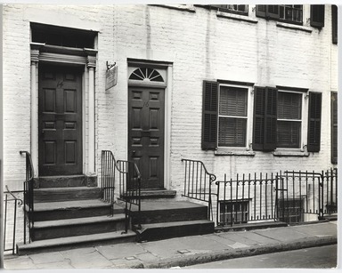 Berenice Abbott (American, 1898-1991). <em>Gay Street #14-16</em>, November 16, 1937. Gelatin silver print, sheet: 7 9/16 x 9 1/2 in. (19.2 x 24.1 cm). Brooklyn Museum, Brooklyn Museum Collection, X858.49 (Photo: , X858.49_PS9.jpg)