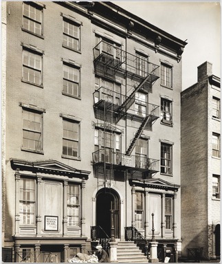 Berenice Abbott (American, 1898-1991). <em>Grove Street No. 15</em>, October 21, 1935. Gelatin silver print, sheet: 8 3/8 x 7 in. (21.3 x 17.8 cm). Brooklyn Museum, Brooklyn Museum Collection, X858.57 (Photo: , X858.57_PS9.jpg)