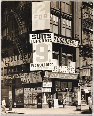 Berenice Abbott (American, 1898-1991). <em>William Goldberg, 771 Broadway, Manhattan</em>, May 7, 1937. Gelatin silver photograph, 9 5/8 x 7 13/16 in. (24.4 x 19.8 cm). Brooklyn Museum, Brooklyn Museum Collection, X858.58 (Photo: , X858.58_PS9.jpg)