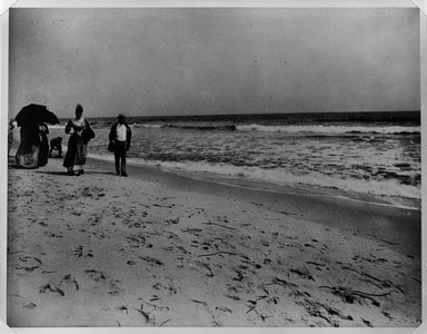 Breading G. Way (American, 1860-1940). <em>Beach at Coney Island, Brooklyn</em>, ca. 1888. Gelatin silver print, 10 7/8 x 13 7/8 in. (27.6 x 35.3 cm). Brooklyn Museum, Brooklyn Museum Collection, X892.15 (Photo: Brooklyn Museum, X892.15_bw.jpg)
