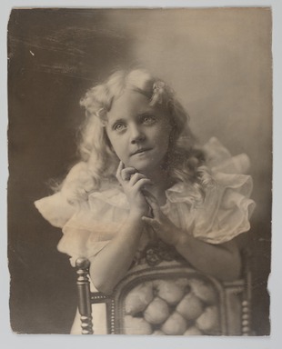 Thompson Studio. <em>Portrait of a Girl</em>. Albumen silver print mounted on board, 19 3/4 × 16 in. (50.2 × 40.6 cm). Brooklyn Museum, Brooklyn Museum Collection, X894.69 (Photo: Brooklyn Museum, X894.69_PS11.jpg)