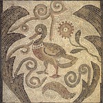 Mosaic of Duck Facing Left in Vines