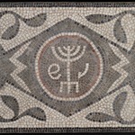 Mosaic of Menorah with Lulav and Ethrog