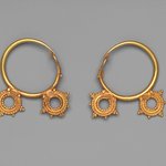 Earrings with Two Wheel Ornaments