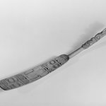 Carved Soapberry Spoon with Flat Spatulate Serving End (Huklishutl)