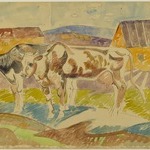 Two Cows in the Farmyard