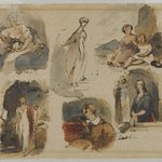 [Untitled] (Six Figure Studies) (recto) and [Untitled] (Seven Figure Studies) (verso)