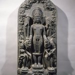 Stele with Vishnu, His Consorts, His Avatars, and Other Dieties