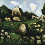 Green Landscape with Rocks, No. 2