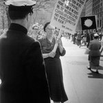 Dorothy Day, City Hall Park Marching Against the Atom Bomb