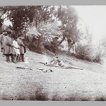 Mozaffar al-Din Shah taking Tea in the Country, with Servants in Attendance, One of 274 Vintage Photographs