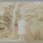Mozaffar al-Din Shah Posing before a Waterfall, One of 274 Vintage Photographs
