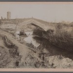 View of a River with Bridge-Tower of Patterned Brickwork, One of 274 Vintage Photographs