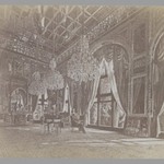 A Photograph of Muhammad Ghaffaris Painting of Mozaffer al-Din Shah Seated in the Mirror Hall (Talar-i Aina). One of 274 Vintage Photographs
