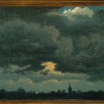 Stormy Sky over Landscape with Distant Church