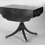 Two-Leaf Table with Carved Urn Shaped Pedestal