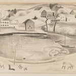 Rural Scene with Pond and Sheep
