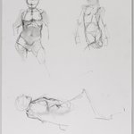Untitled (Three Poses: Standing; View from Front; Standing, View from Back; and Lying) from Iggy Pop Life Class by Jeremy Deller