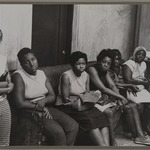 Women in Police HQ waiting for their relatives who were jailed, July 14, 1967