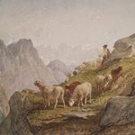 Shepherd and Flock in the Mountains