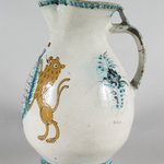 Pitcher Decorated with Medallion Flanked by Two Rampant Lions