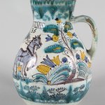 Pitcher with Scene Depicting a Figure Steering a Horse Drawn Plough, Habanware