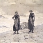 Women On Shore with Lobster Pot