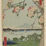 Suijin Shrine and Massaki on the Sumida River (Sumidagawa Suijin no Mori Massaki), No. 35 from One Hundred Famous Views of Edo