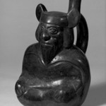 Portrait Vase of Bearded Figure Black
