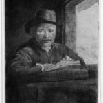 Self-Portrait Drawing at a Window