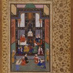 Sadis Visit to an Indian Temple, folio from a manuscript of the Bustan by Sadi