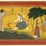 Balamara Diverting the Course of the Yamuna River with his Plough