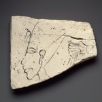 Figured Ostracon with Head of Akhenaten