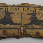 Coffin Fragment with Two Images of Anubis