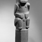 Grave Marker with Seated Monkey Figure