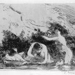 Bathers in the Shade of Wooded Banks (Baigneuses à lombre des berges boisées)